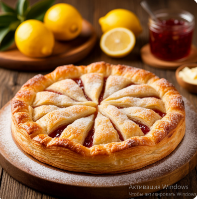 Пирог слоёный с лимоном