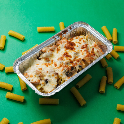 Паста с курицей и шампиньонами