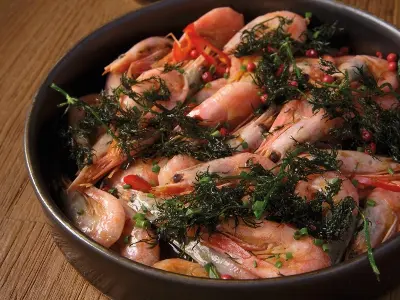 Жареные креветки к пиву