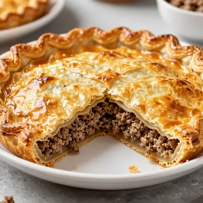 Пирог слоёный с мясным фаршем