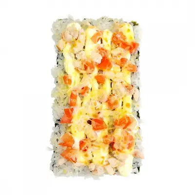 Суши пицца с копченой курочкой